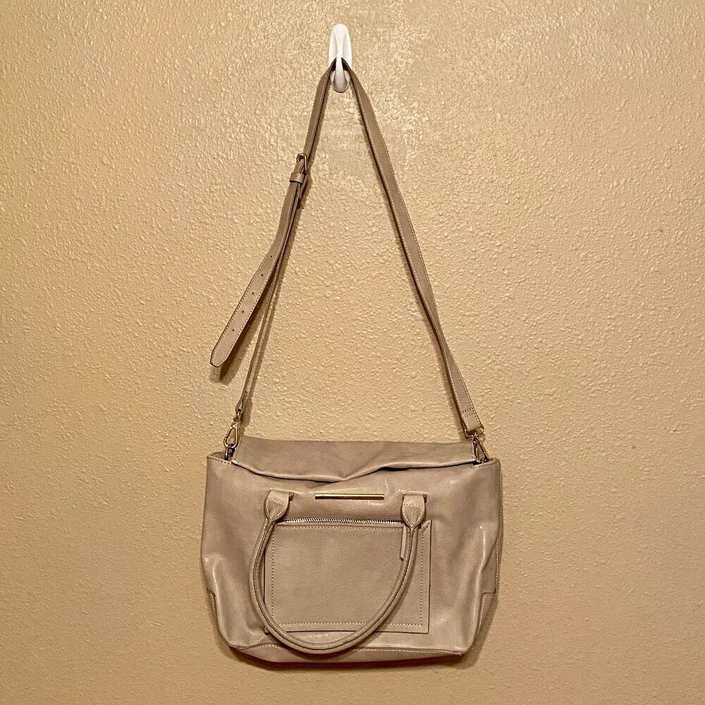 Danielle Nicole Beige Shoulder Tote/satchel Purse Folding Magnet Top Closure